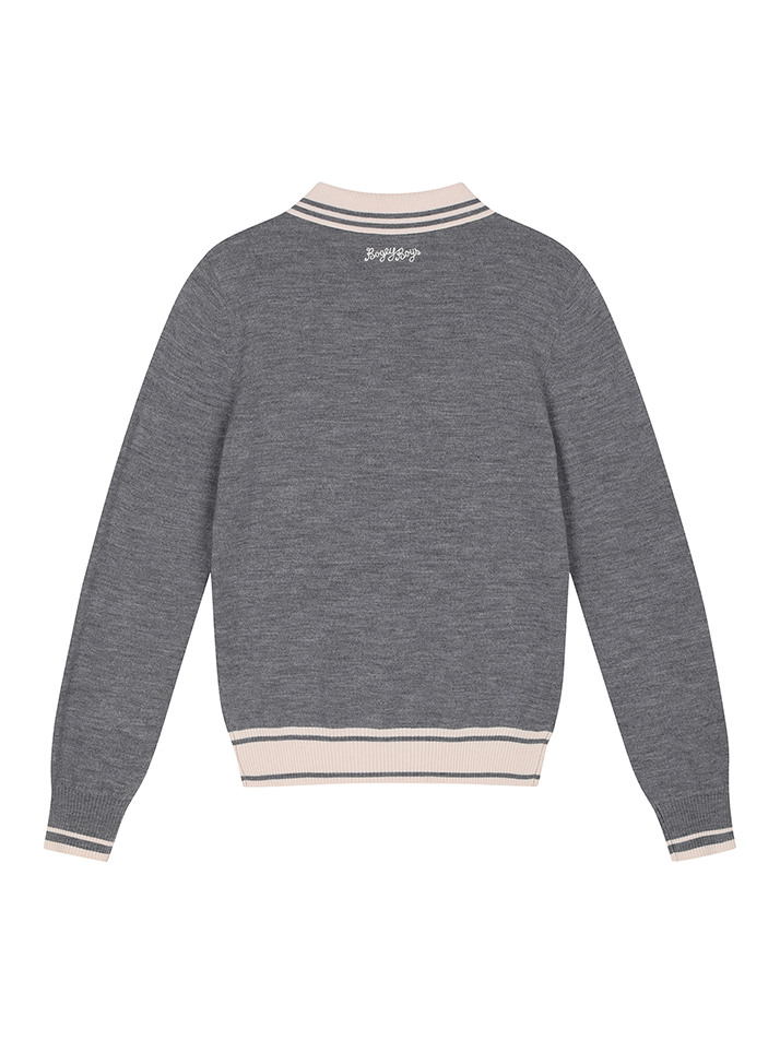 BB PREPPY UNISEX WOOL KNIT_GREY