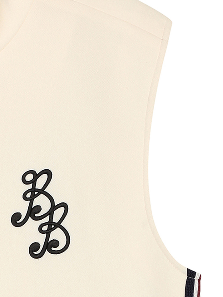 BB WOMEN BASEBALL FULL ZIP VEST_IVORY