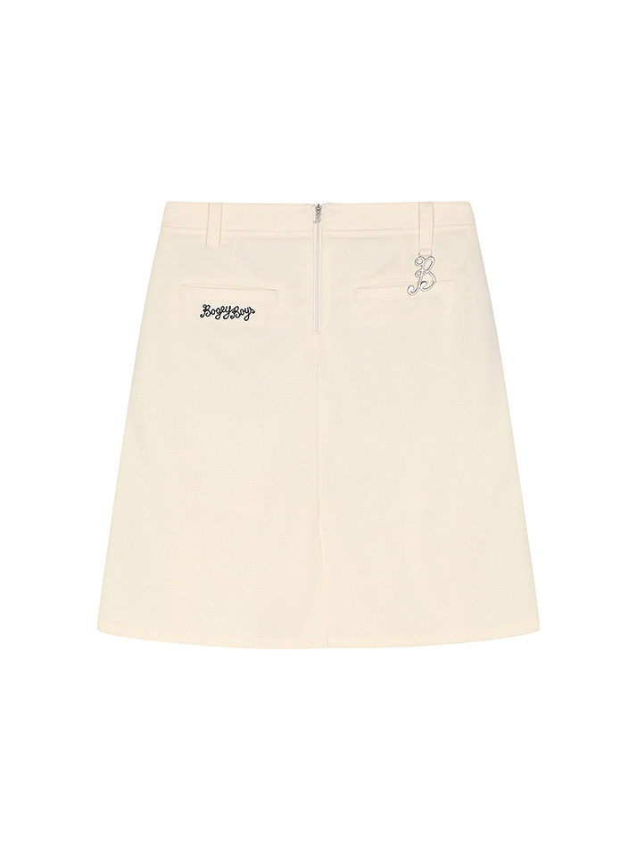 BB WOMEN BASEBALL MID SKIRT_IVORY