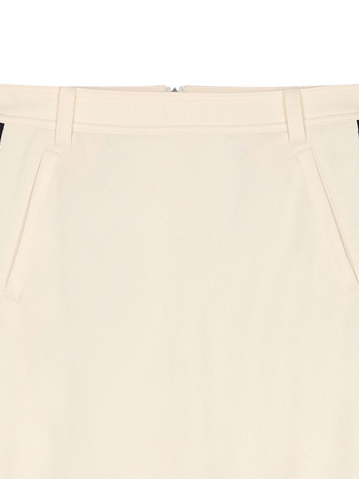 BB WOMEN BASEBALL MID SKIRT_IVORY
