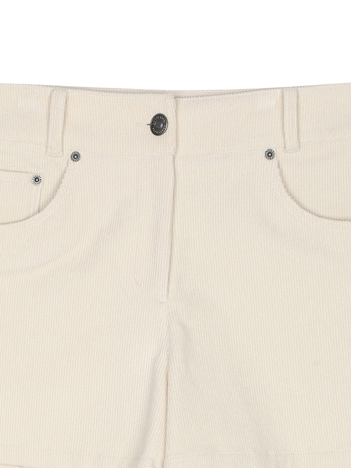 BB LEGACY FIT WOMEN CODUROY SHORTS_IVORY