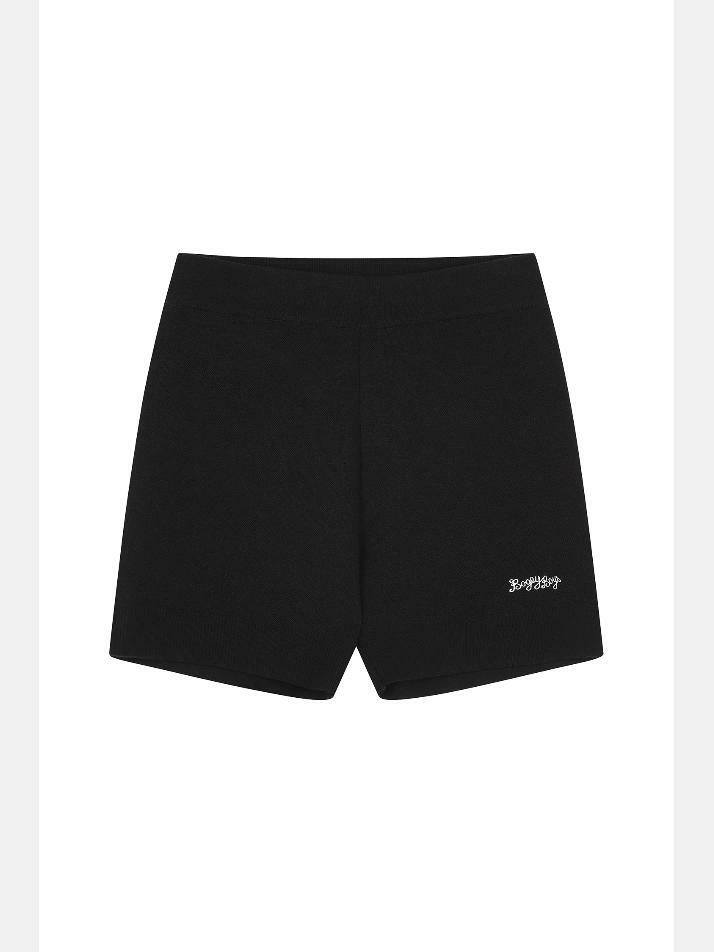 BB CASHMERE WOMEN JACQUARD SHORTS_BLACK