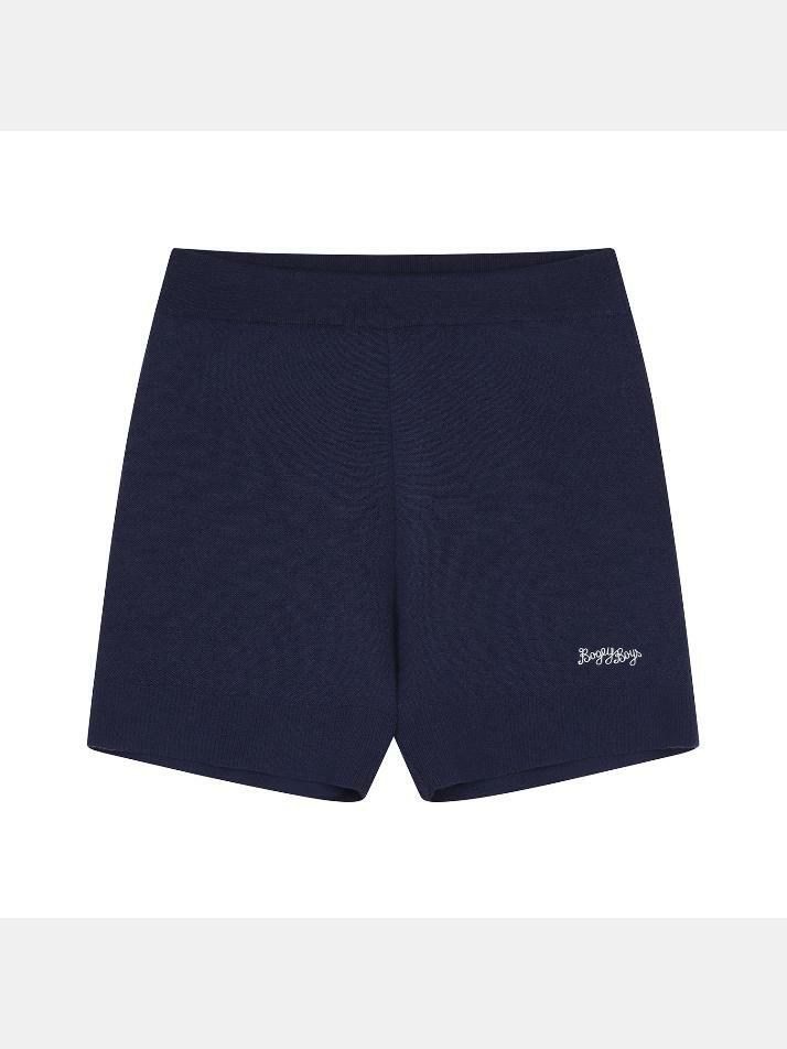 BB CASHMERE WOMEN JACQUARD SHORTS_NAVY