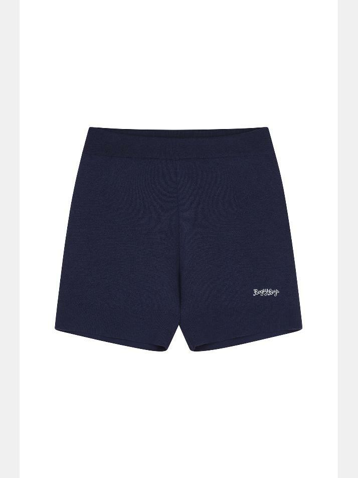 BB CASHMERE WOMEN JACQUARD SHORTS_NAVY