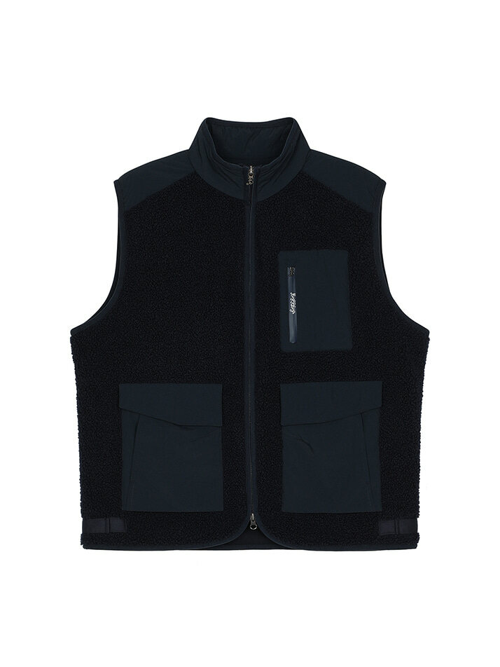 BB HERITAGE MEN TEDDY VEST_NAVY