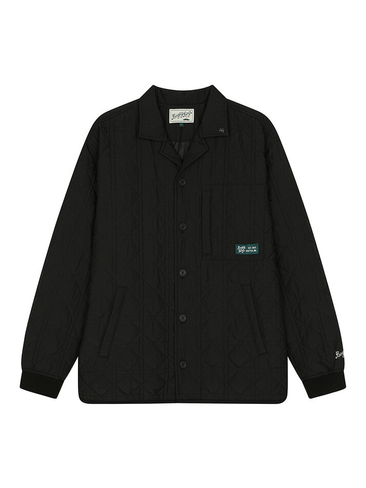 BB MEN QUILTED OVERSHIRT JUMPER_BLACK