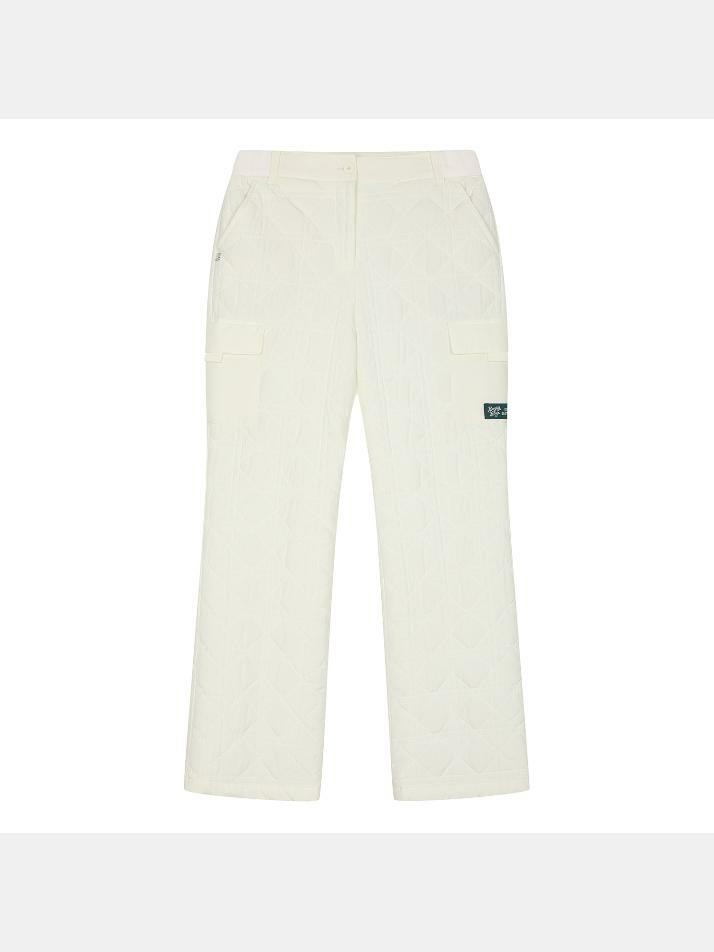 BB WOMEN QUILTED CARGO PANTS_IVORY