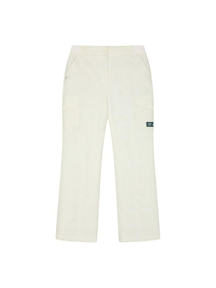 BB WOMEN QUILTED CARGO PANTS_IVORY
