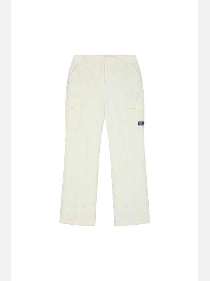 BB WOMEN QUILTED CARGO PANTS_IVORY