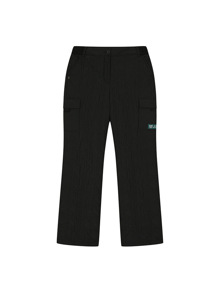 BB WOMEN QUILTED CARGO PANTS_BLACK