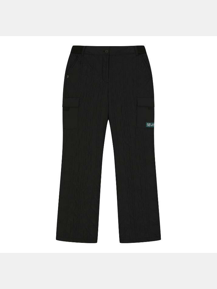 BB WOMEN QUILTED CARGO PANTS_BLACK