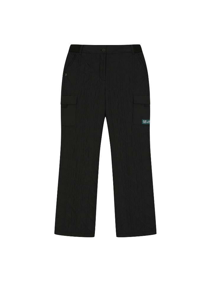 BB WOMEN QUILTED CARGO PANTS_BLACK