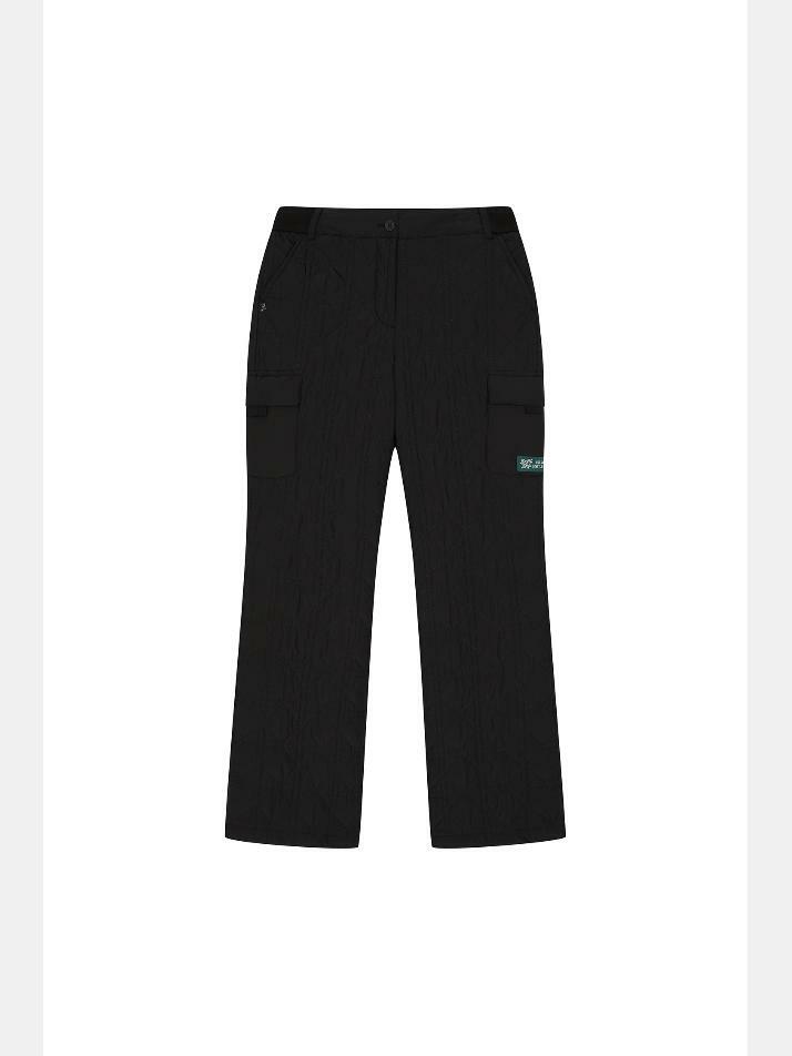 BB WOMEN QUILTED CARGO PANTS_BLACK