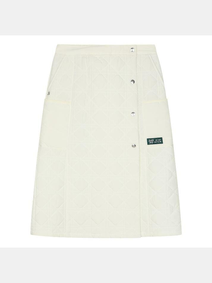 BB WOMEN QUILTED LAYERED WRAP SKIRT_IVORY