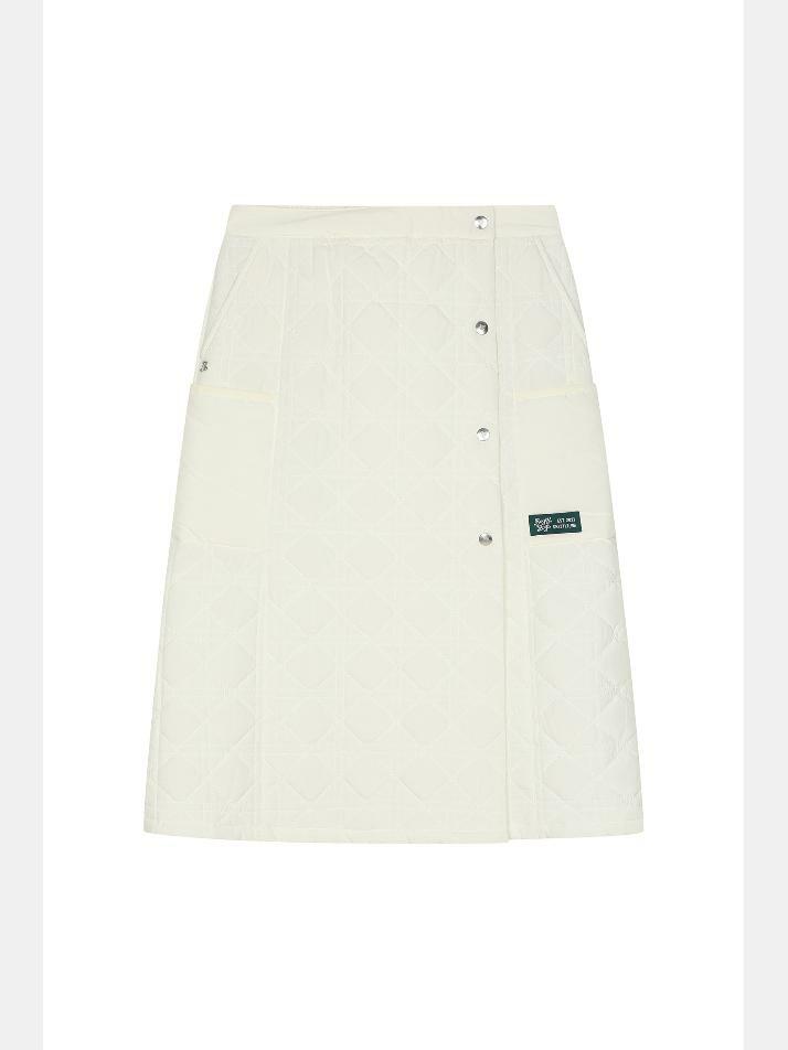 BB WOMEN QUILTED LAYERED WRAP SKIRT_IVORY