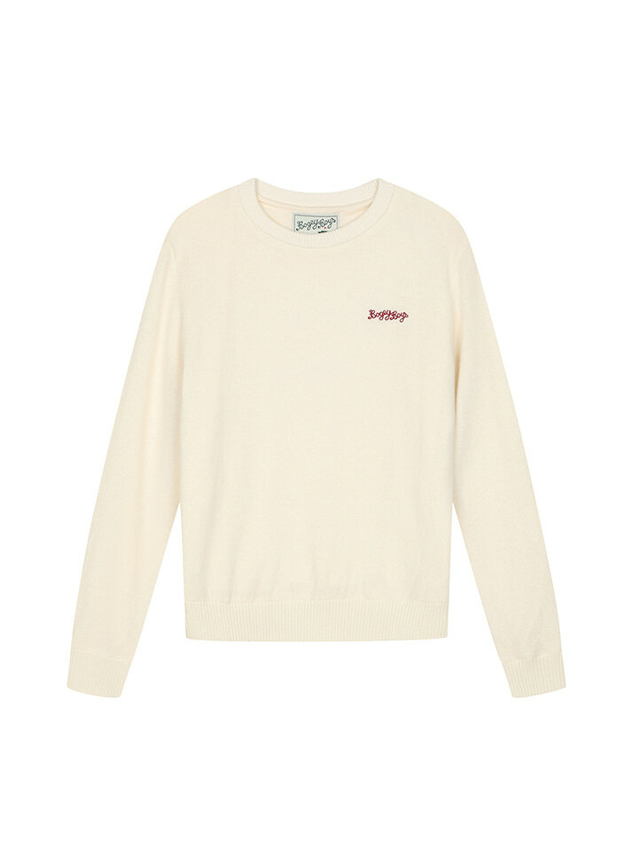 BB HERITAGE UNISEX CASHMERE KNIT_IVORY
