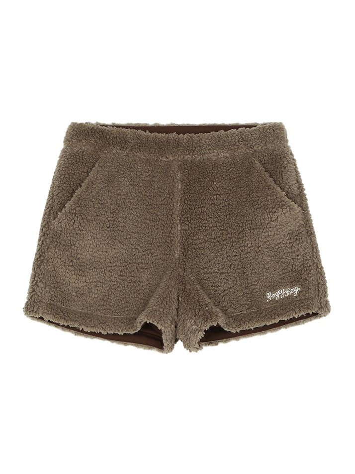 BB WOMEN EASY WAIST TEDDY SHORTS_KHAKI