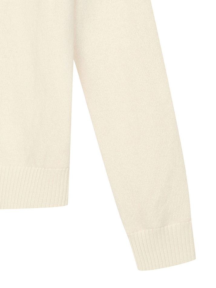 BB HERITAGE UNISEX CASHMERE KNIT_IVORY