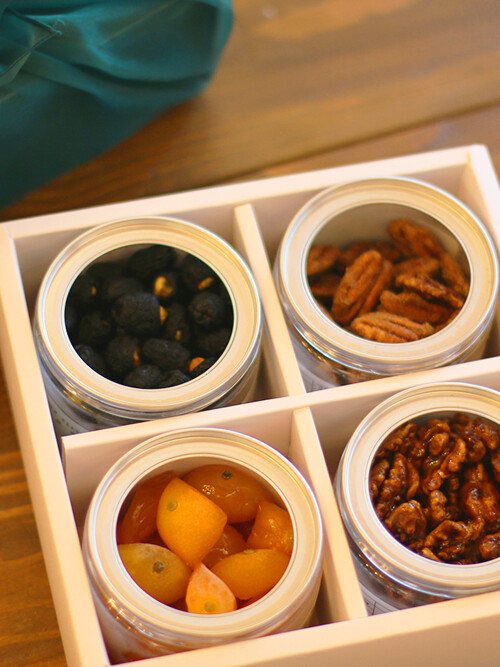 [달빛채운7-2] 올리브 도라지 금귤 호두 정과 상견례 명절선물 세트 캔시머 4구