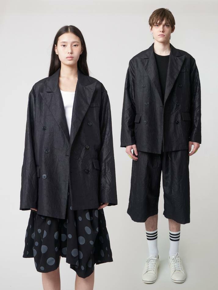 AU51JK06 더블 브레스티드 자켓_블랙