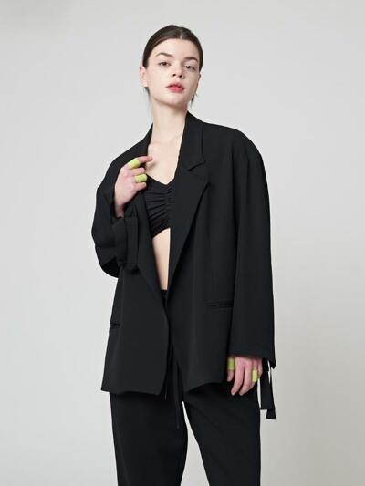 AW41JK01 버튼리스 재킷_블랙
