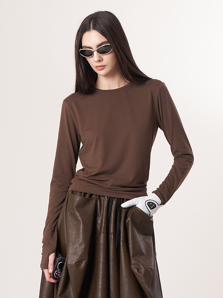 AW52TL01 베이스 레이어 탑_브라운