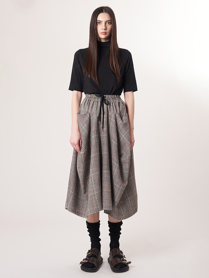 AW52PT34 윈터체크 테크플레어 팬츠_그레이