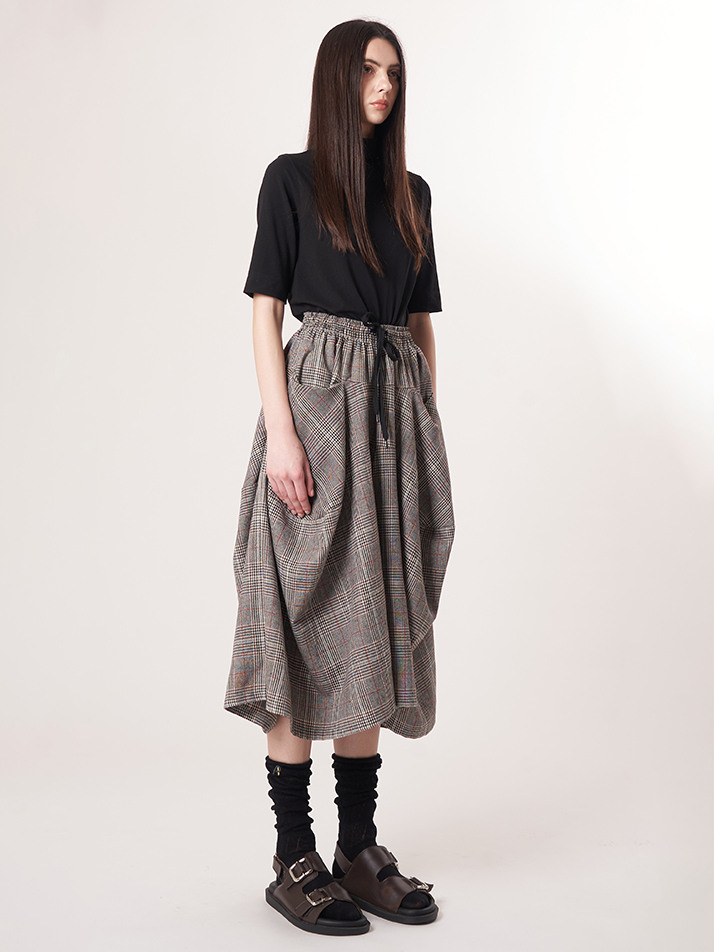 AW52PT34 윈터체크 테크플레어 팬츠_그레이