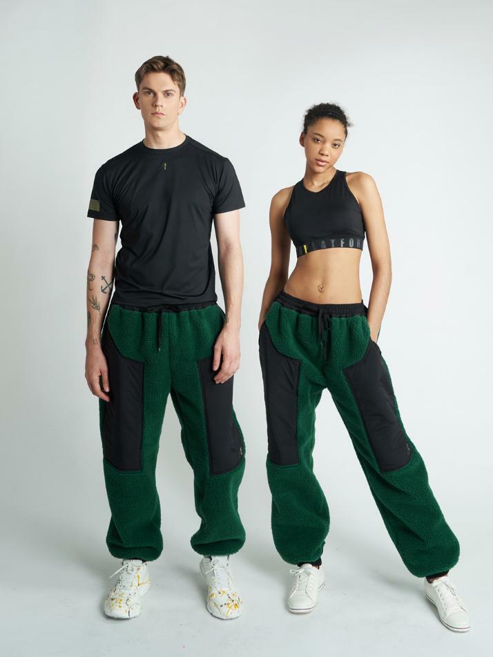 AU12PT07 시어링 트랙팬츠_그린