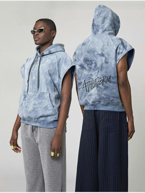 AU32HN03 타이다잉 레터링 후디_블루