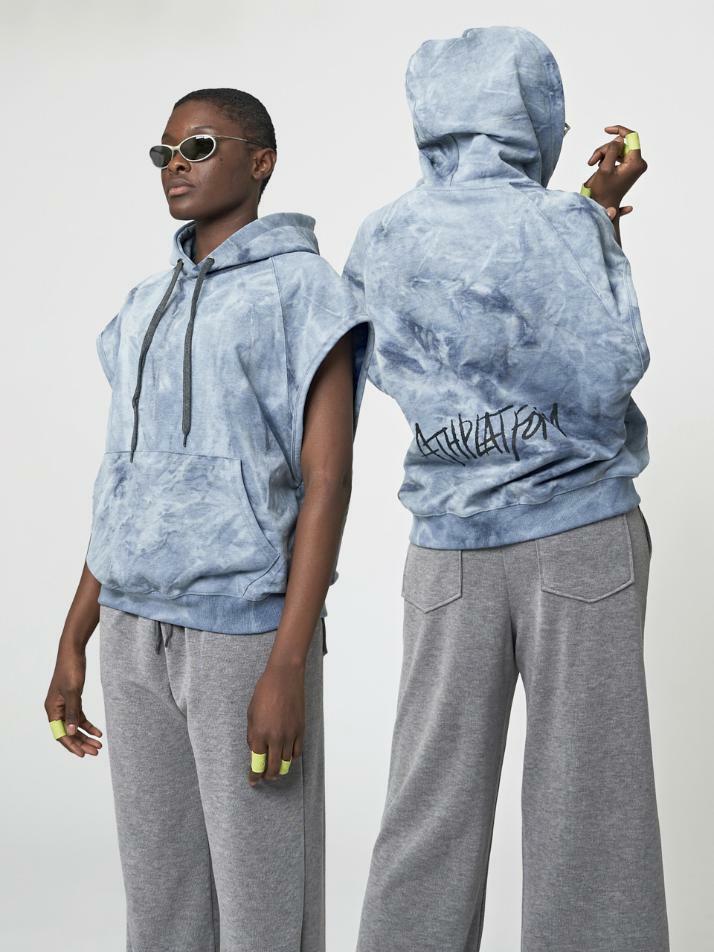 AU32HN03 타이다잉 레터링 후디_블루