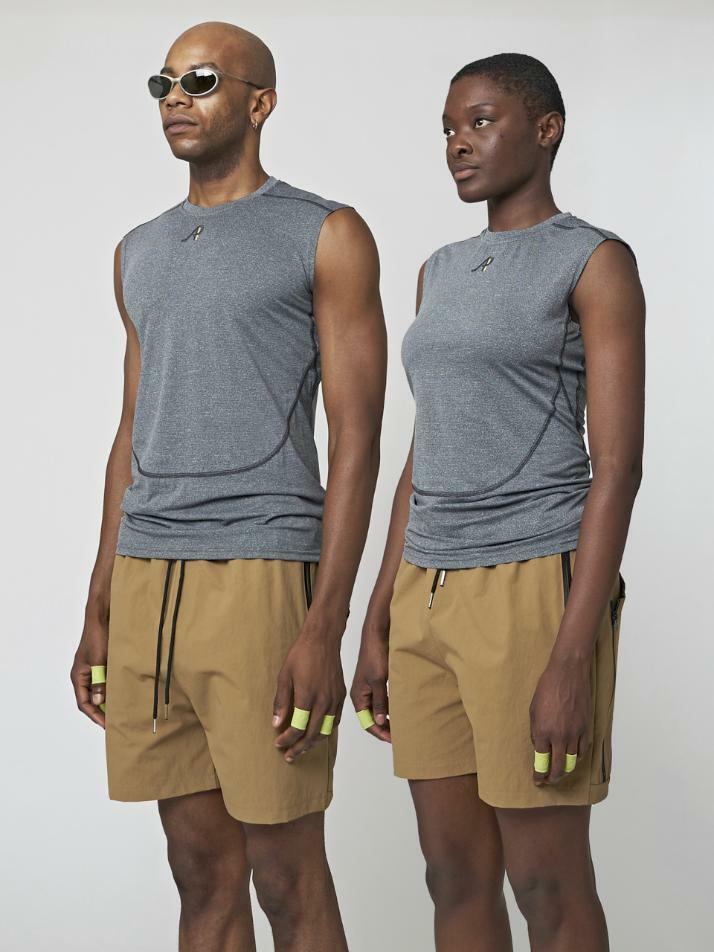 AU32TN01 컴프레션 탑_멜란지 그레이