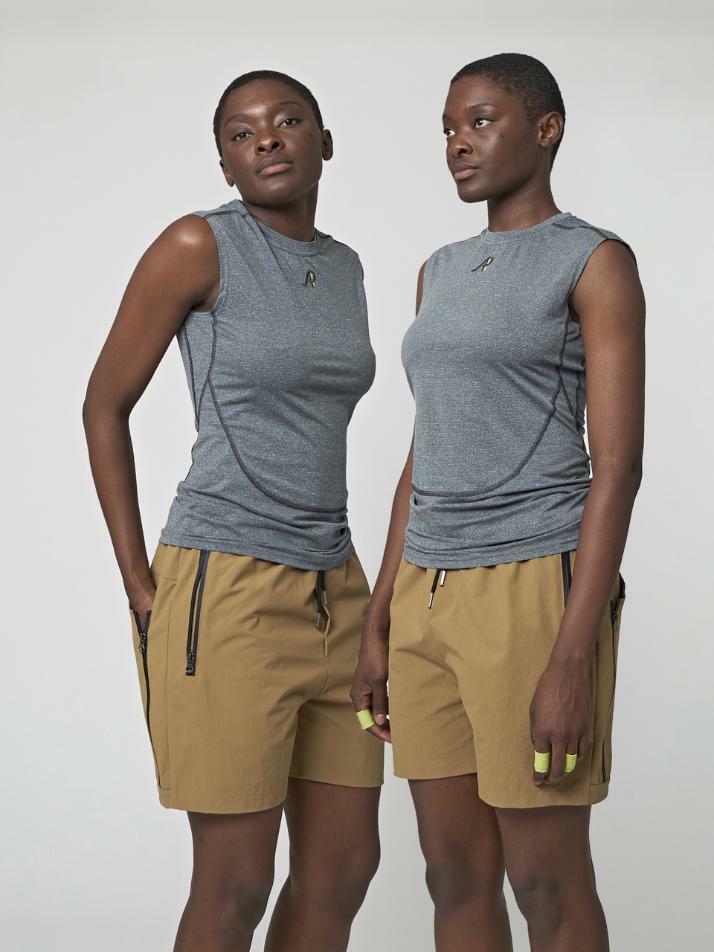 AU32TN01 컴프레션 탑_멜란지 그레이