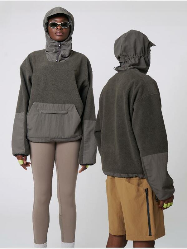 AU42HL01 플리스 테크 아노락_다크 그레이