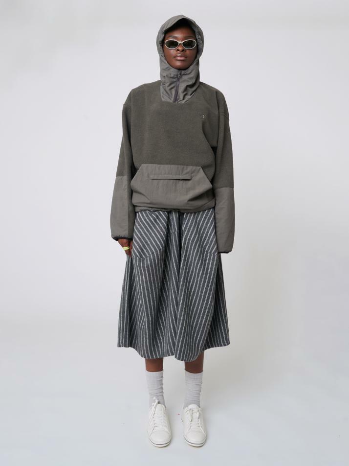 AU42HL01 플리스 테크 아노락_다크 그레이