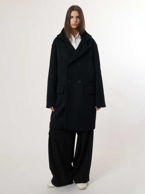 AU52CT01_더블 후드코트_블랙