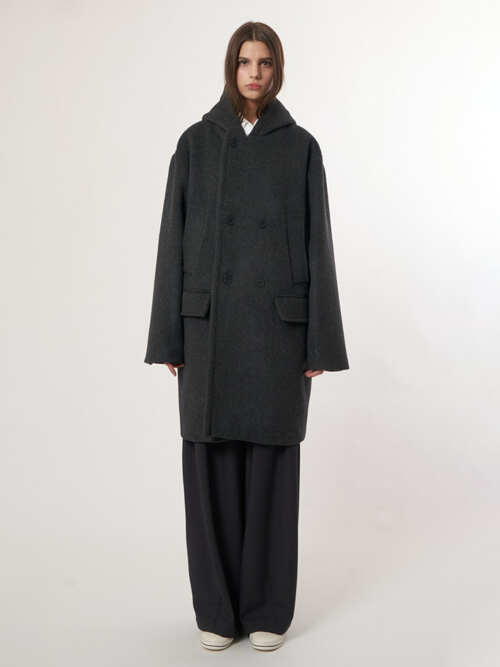 AU52CT01_더블 후드코트_차콜