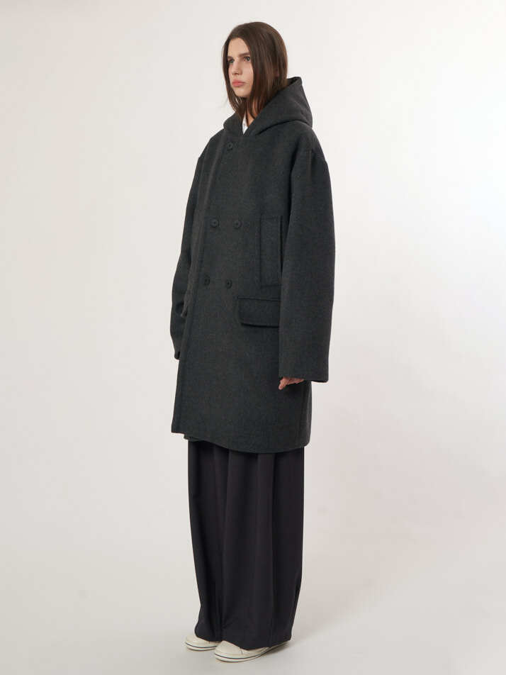 AU52CT01_더블 후드코트_차콜