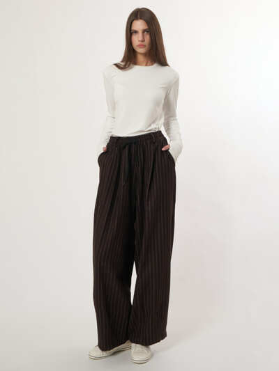 AU52PT07_레트로 스트라이프 와이드팬츠_브라운