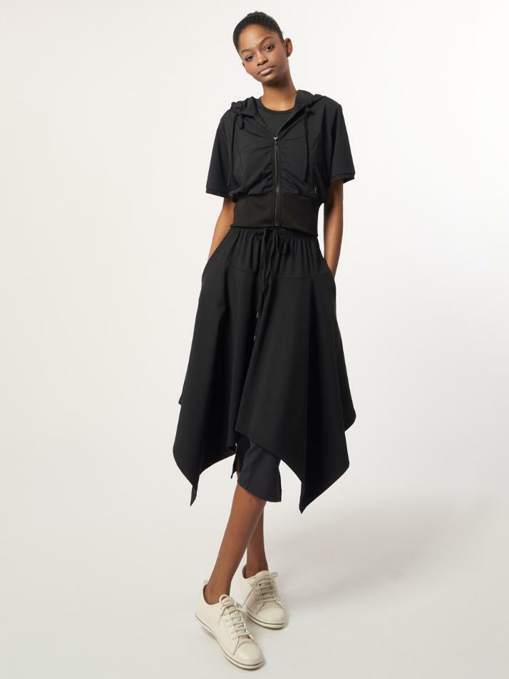 AW61SK03_패널 드레이프 스커트_블랙