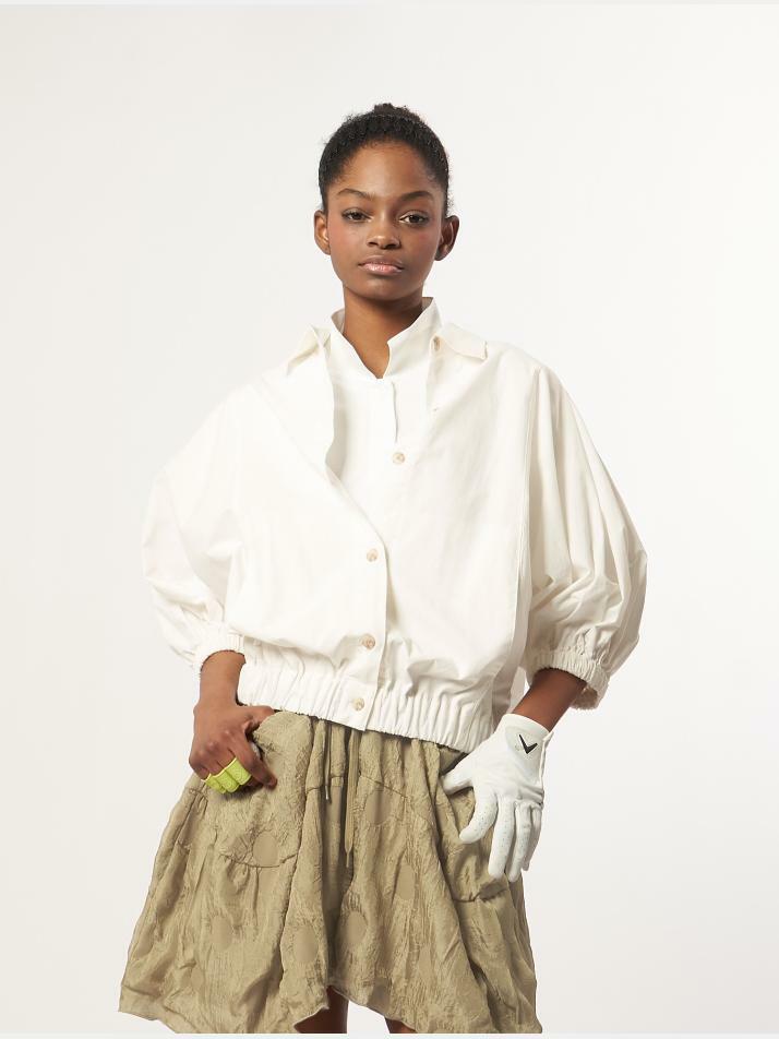 AW61JO08_볼륨슬리브 밴딩 점퍼_오프화이트