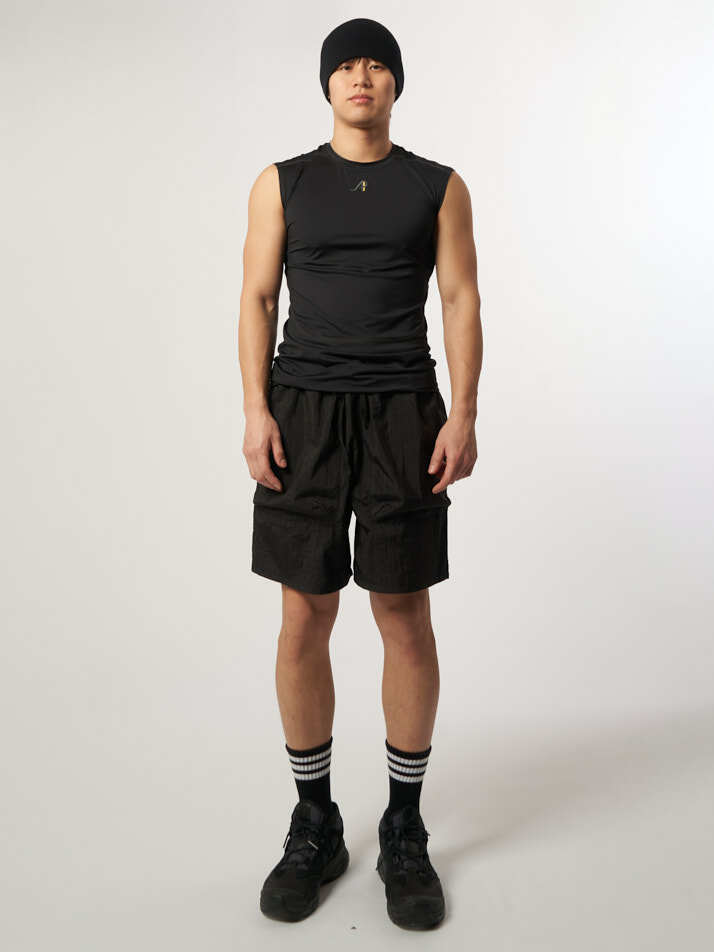 AU61PS05_라이트 볼륨 트랙쇼츠_블랙