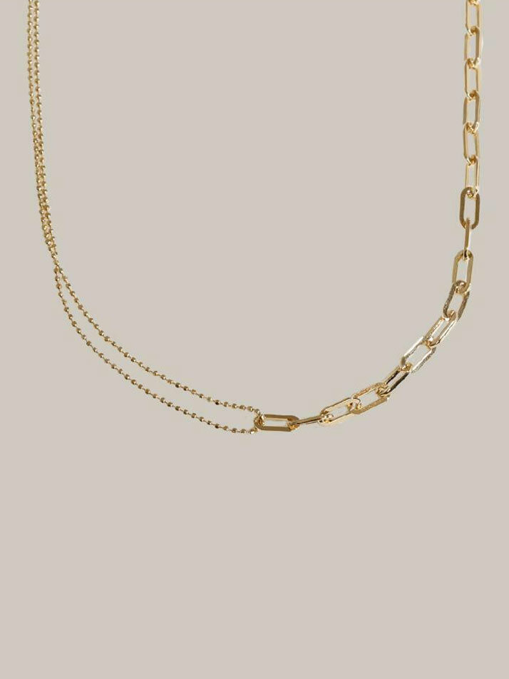 제이누이 듀얼체인 네크리스 목걸이 14k gold plated