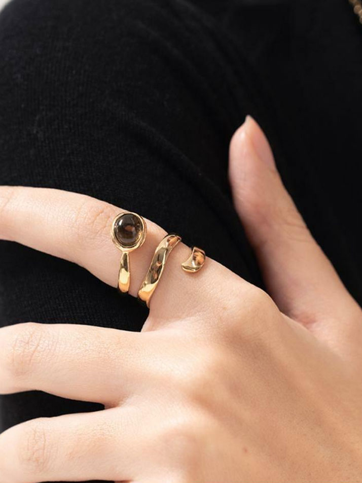 제이누이 스파이럴 반지 14k gold plated