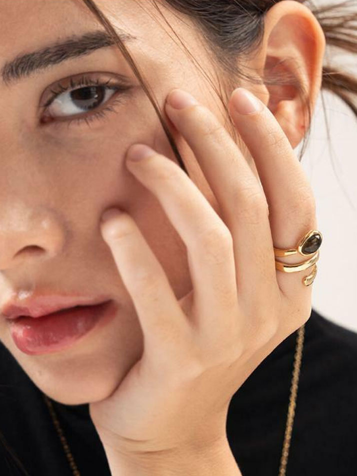 제이누이 스파이럴 반지 14k gold plated