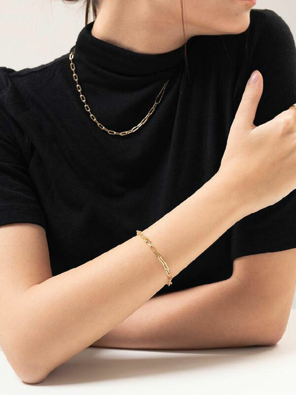 제이누이 듀얼체인 팔찌 14k gold plated