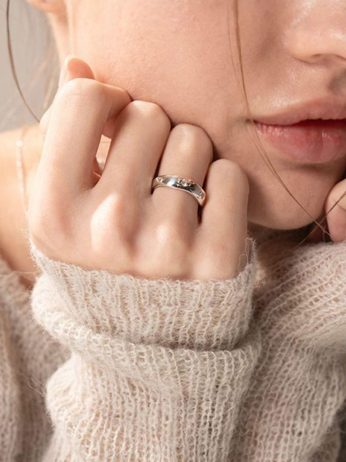 제이누이 오가닉 웨이브링 silver M