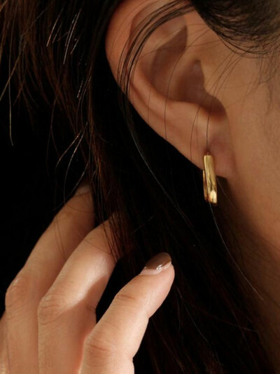 제이누이 베이직 라운드 귀걸이 14k gold plated