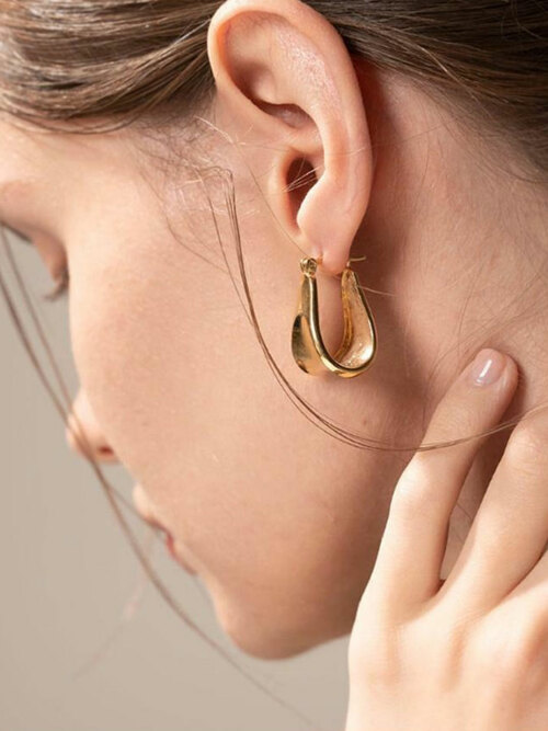 제이누이 아티스틱 이어링 14k gold plated