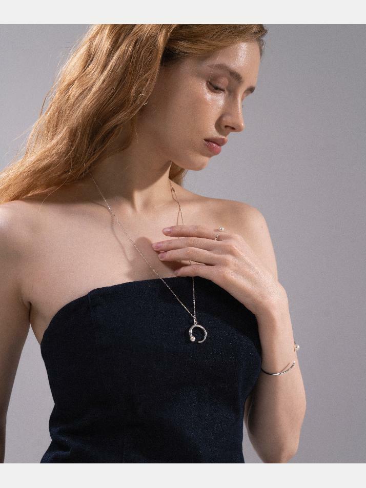 제이누이 세레인 진주 롱목걸이 silver